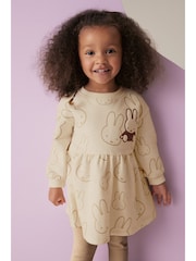 Neutral Miffy Long Sleeve Sweat Dress and Leggings Set (3mths-7yrs) - Image 1 of 4