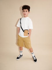 White/ Stone Utility Bag Short Sleeves 100% Cotton T-Shirt and Shorts Set (3-16yrs) - Image 2 of 7