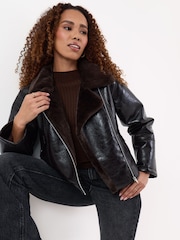 Threadbare Faux Suede Biker Jacket - Bilde 1 av 5