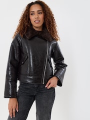 Threadbare Faux Suede Biker Jacket - Bilde 4 av 5