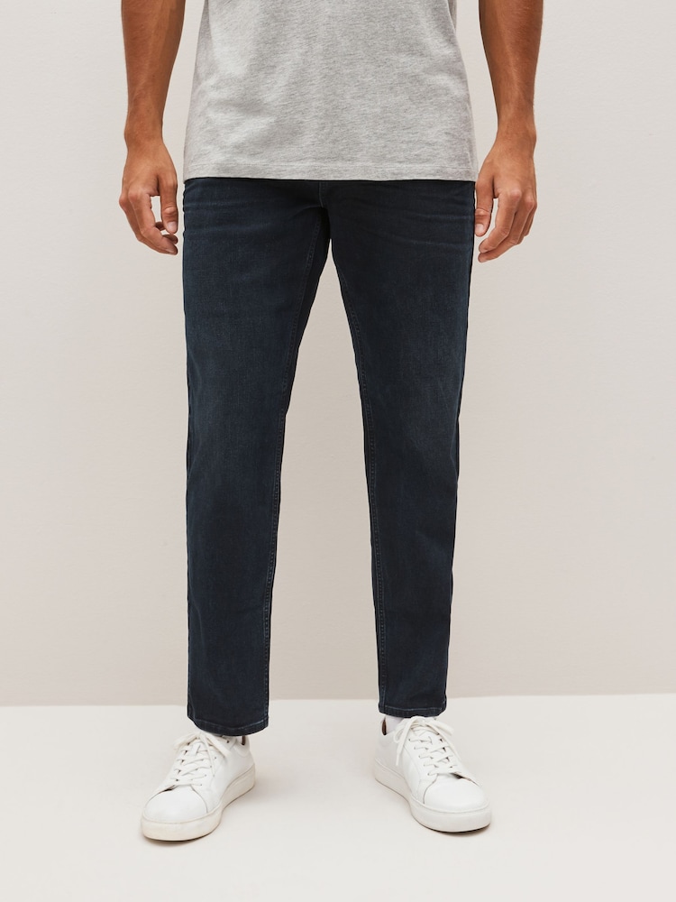 Blue Black Single Straight Fit Classic Stretch Jeans - Image 1 of 11