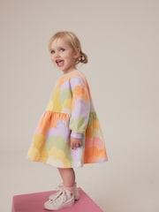 Lilac Rainbow Long Sleeve Jumper Dress (3mths-7yrs) - Image 2 of 6