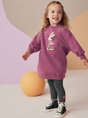 Burgundy Red Minnie Mouse Sweat Dress & Leggings (3mths-7yrs) - Image 2 of 8