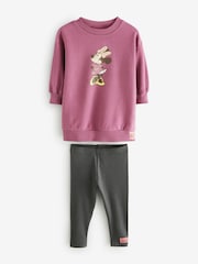 Burgundy Red Minnie Mouse Sweat Dress & Leggings (3mths-7yrs) - Image 6 of 8