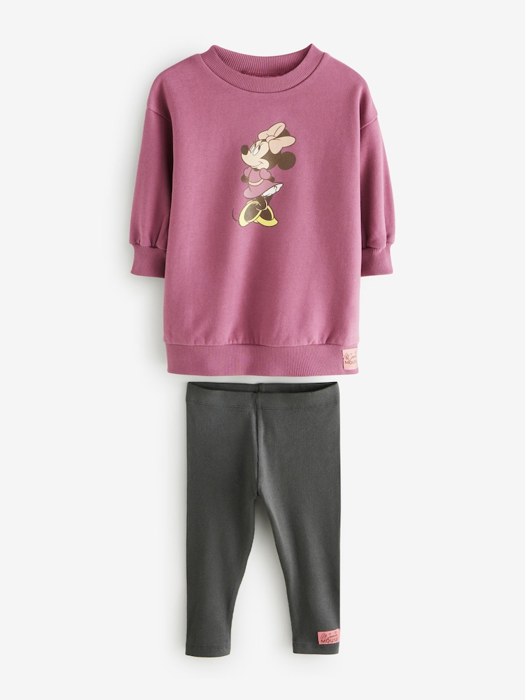 Rouge bordeaux - Robe sweat Minnie Mouse & Leggings (3mths-7yrs) - Image 6 of 8