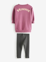 Burgundy Red Minnie Mouse Sweat Dress & Leggings (3mths-7yrs) - Image 7 of 8