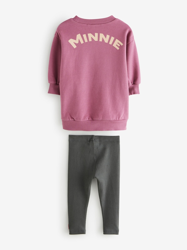 Rouge bordeaux - Robe sweat Minnie Mouse & Leggings (3mths-7yrs) - Image 7 of 8