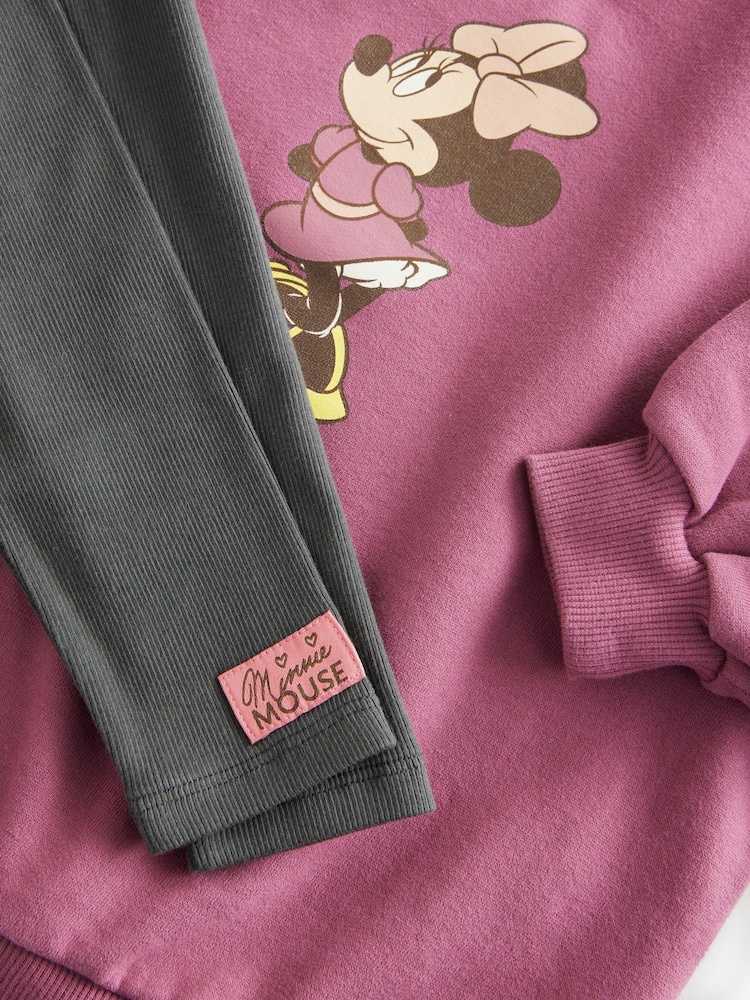 Burgundy Red Minnie Mouse Sweat Dress & Leggings (3mths-7yrs) - Image 8 of 8