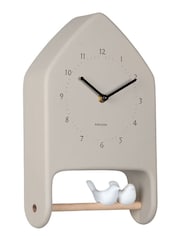 Karlsson Warm Grey Love Birds Jungle Wall Clock - Image 1 of 5