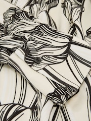 Reiss Black/Ivory Alwen Floral-Print Tie-Neck Swing Mini Dress - Image 7 of 7
