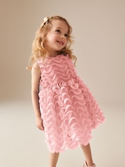Pink Sleeveless Mesh Dress (3mths-7yrs) - Image 1 of 5