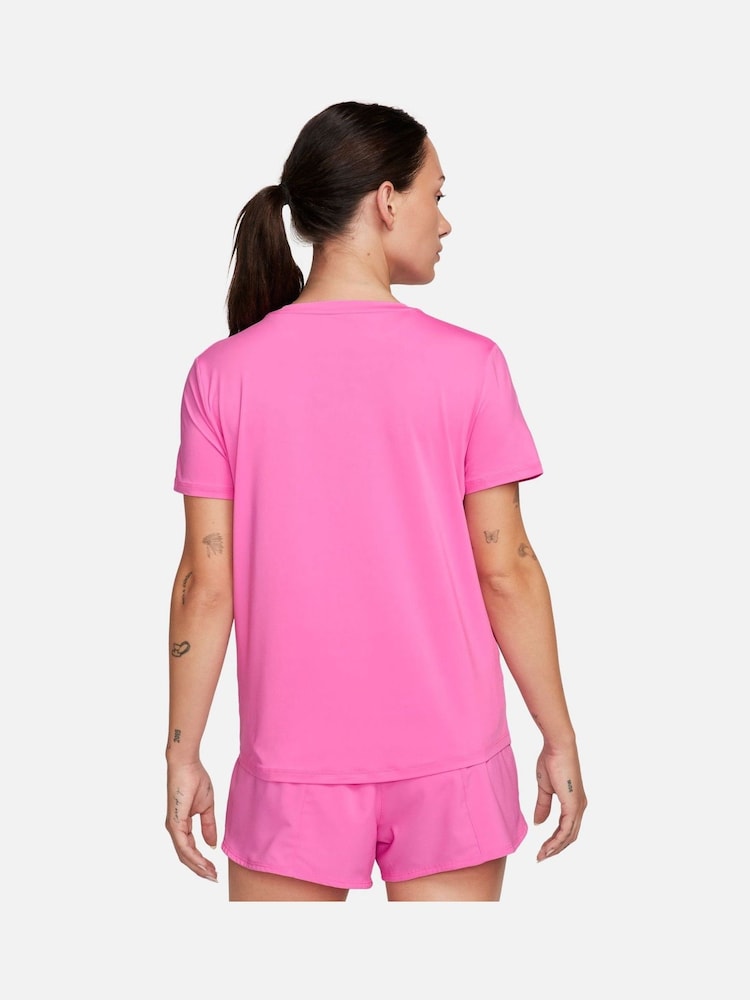 Nike Bright Pink One Classic Dri-FIT Short Sleeve Top - Image 2 of 6
