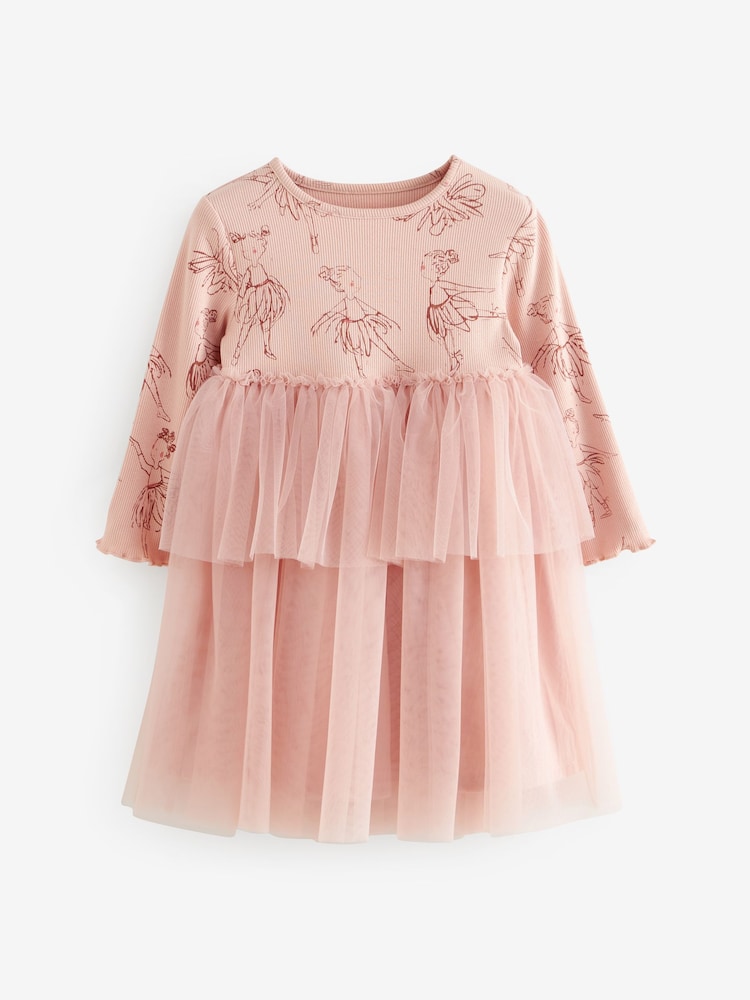 strapless open back dress Zavira | Pink Mesh Long Sleeves – Club L London main image 1