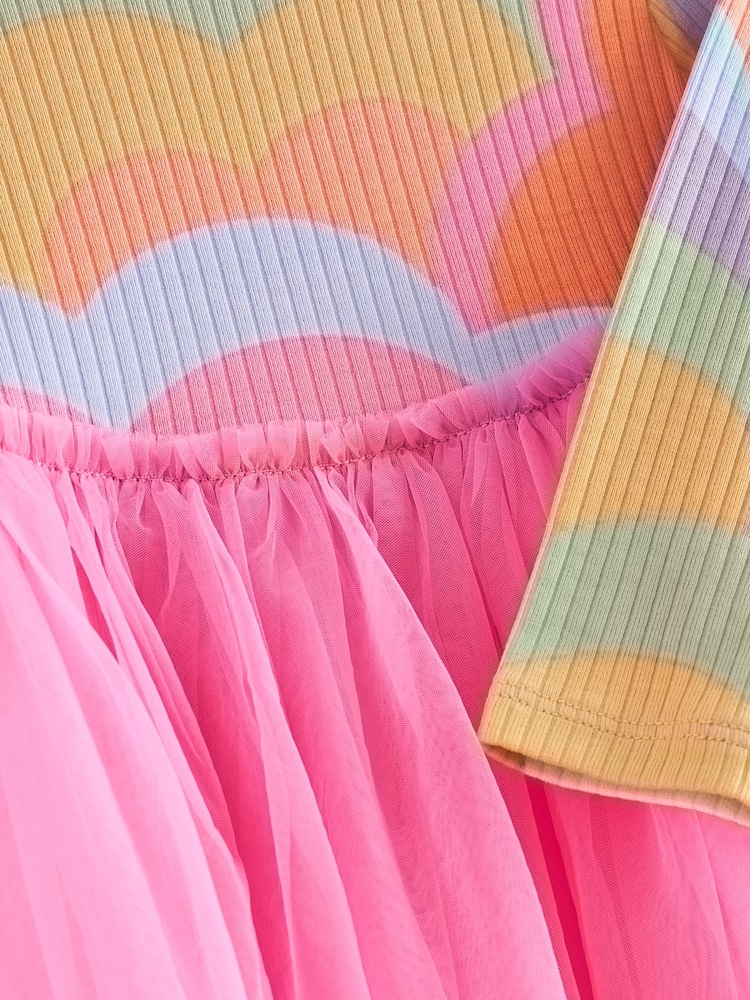 Pink/Regenbogen - Langärmeliges Kleid aus Netzstoff (3 Monate bis 7 Jahre) - Bild 6 von 6 Pink/Regenbogen - Langärmeliges Kleid aus Netzstoff (3 Monate bis 7 Jahre) - Bild 6 von 6