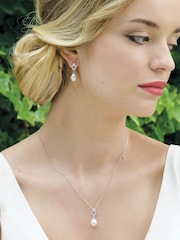 Ivory & Co Rhodium Stockholm And Pearl Circle Drop Set - Image 2 of 5