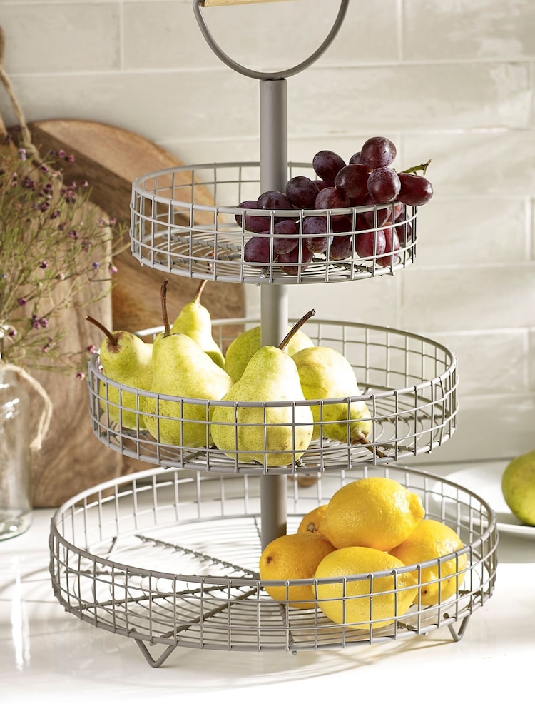 Grey Malvern 3 Tier Fruit Bowl - Image 1 of 3