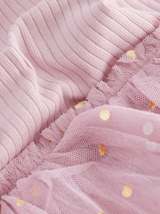 Pink Bunny Long Sleeve Mesh Dress (3mths-7yrs) - Image 4 of 7