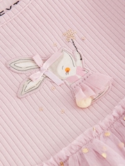 Pink Bunny Long Sleeve Mesh Dress (3mths-7yrs) - Image 6 of 7
