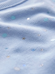 Pale Blue Sparkle Sweat Mesh Dress (3mths-7yrs) - Image 7 of 7