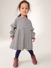 Navy/White Long Sleeve Dress and Leggings (3mths-7yrs) - Image 1 of 5