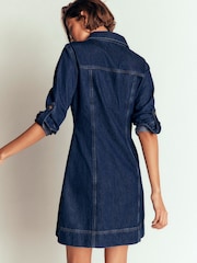 Boden Blue Fleur Denim Short Dress - Image 2 of 6