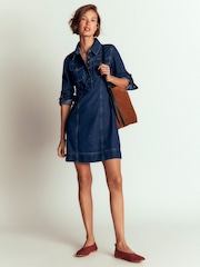 Boden Blue Fleur Denim Short Dress - Image 3 of 6