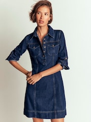 Boden Blue Fleur Denim Short Dress - Image 5 of 6
