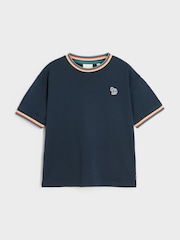 Paul Smith Junior Boys Navy Short Sleeve Artist Stripe 100% Cotton T-Shirt - Image 1 de 9
