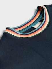 Paul Smith Junior Boys Navy Short Sleeve Artist Stripe 100% Cotton T-Shirt - Image 3 de 9