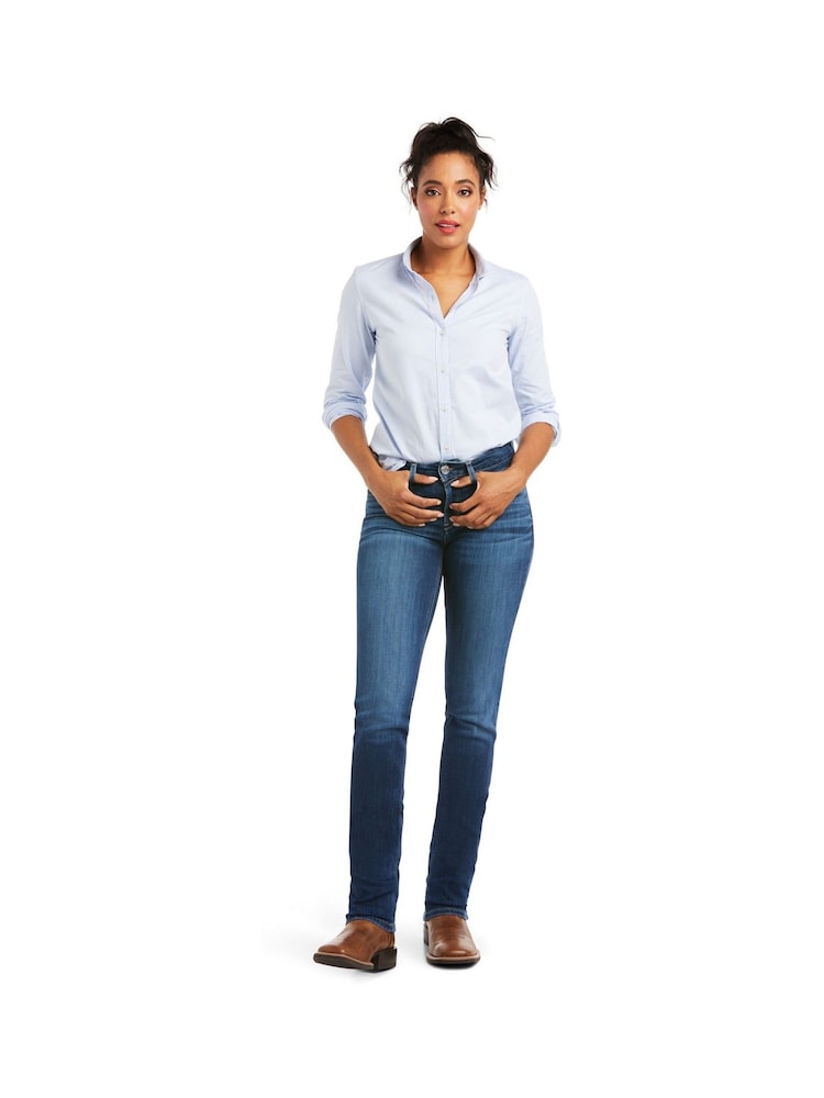 Ariat Blue R.E.A.L. Perfect Rise Abby Straight Jeans - Image 1 of 4