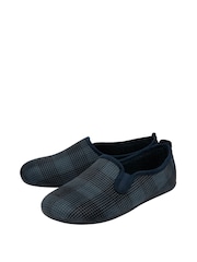 Lotus Blue Check-Print Full Slippers - Image 2 of 4