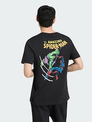 adidas Black Marvel Spider-Man Graphic T-Shirt - Image 2 of 5