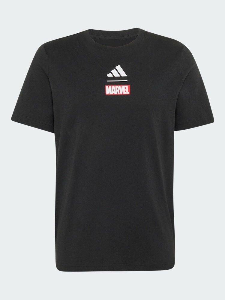 adidas Black Marvel Spider-Man Graphic T-Shirt - Image 5 of 5 adidas Black Marvel Spider-Man Graphic T-Shirt - Image 5 of 5