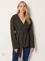 Long Tall Sally Grey Premium Wrap Jacket - Image 1 of 7