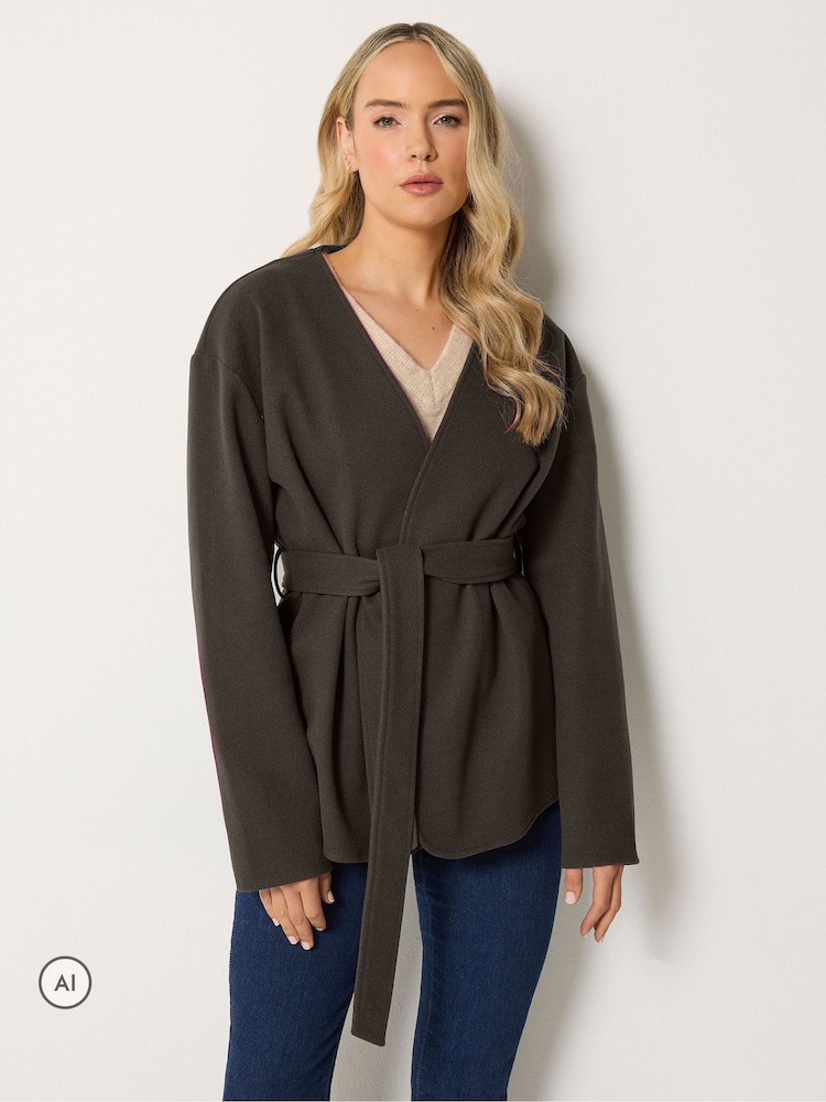 Long Tall Sally Grey Premium Wrap Jacket - Image 1 of 7