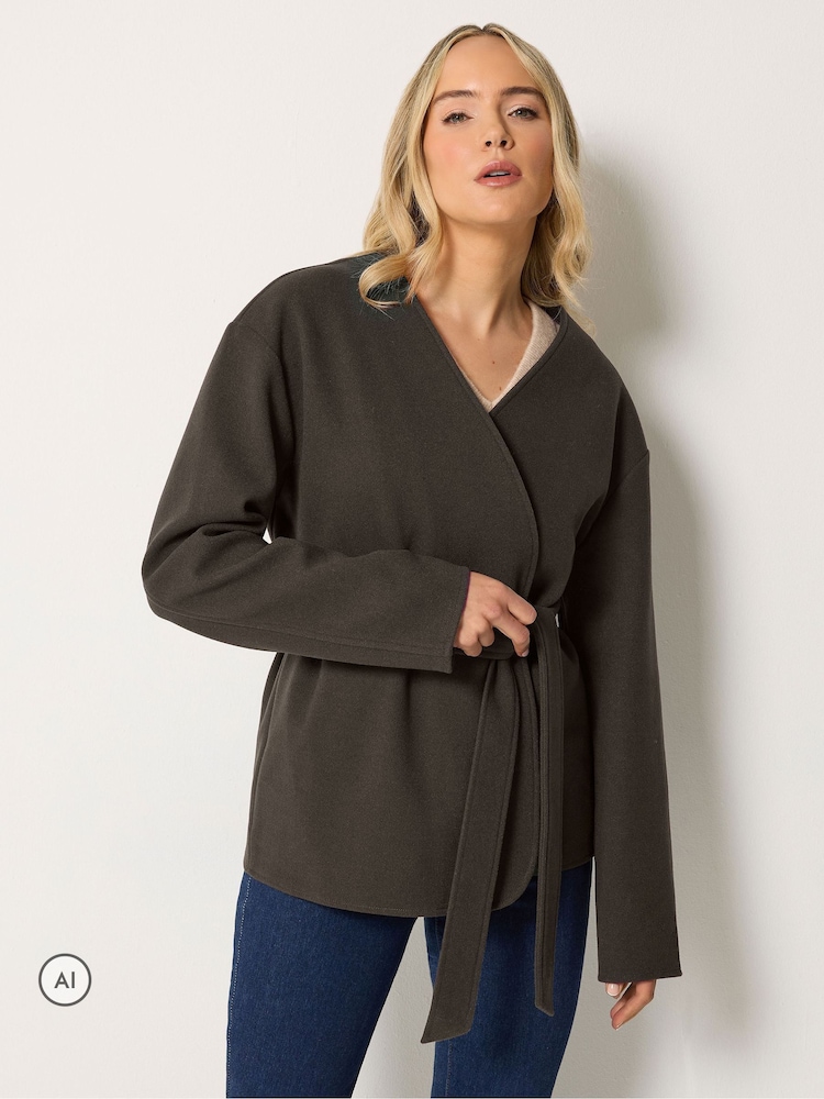 Long Tall Sally Grey Premium Wrap Jacket - Image 2 of 7