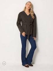 Long Tall Sally Grey Premium Wrap Jacket - Image 4 of 7