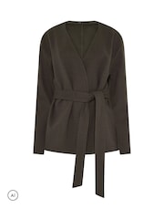 Long Tall Sally Grey Premium Wrap Jacket - Image 6 of 7