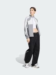 adidas Originals Black High Rise Barrel Leg Denim Joggers - Image 1 of 5