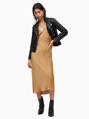 AllSaints Gold Trim Trim Dalby Biker Jacket - Image 5 of 8