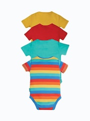 Pack de 4 bodis de manga corta con detalle de arcoíris en algodón orgánico de Frugi - Imagen 2 de 6