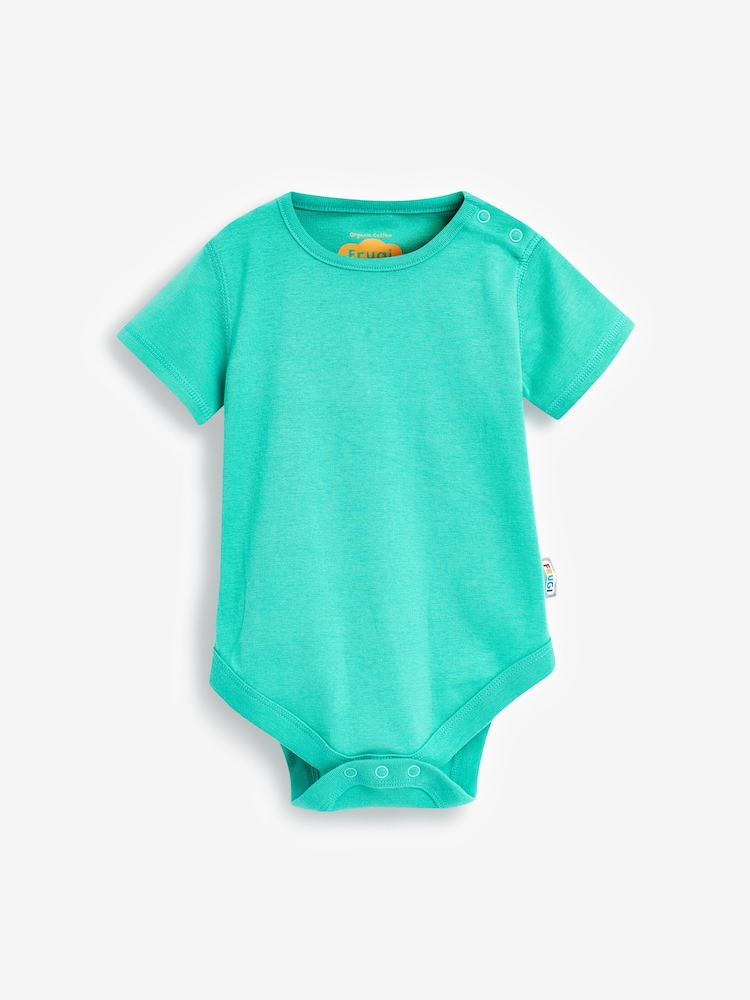 Frugi Rainbow Organic Cotton Rainbow Short Sleeve Bodysuits 4 Pack - Image 5 of 6