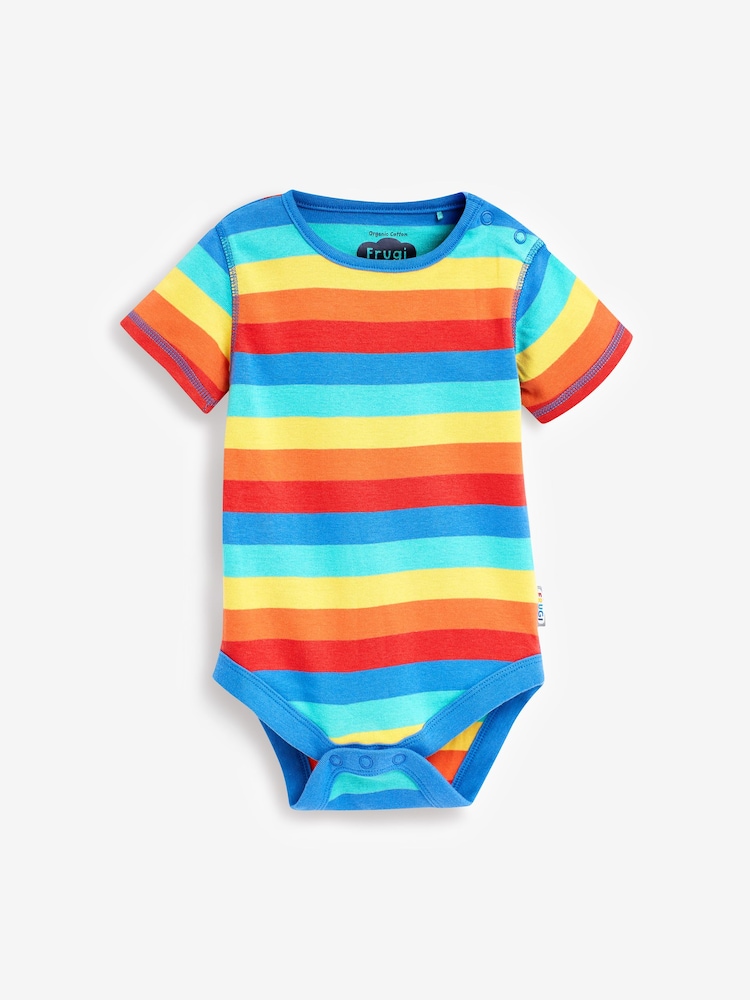 Pack de 4 bodis de manga corta con detalle de arcoíris en algodón orgánico de Frugi - Imagen 6 de 6