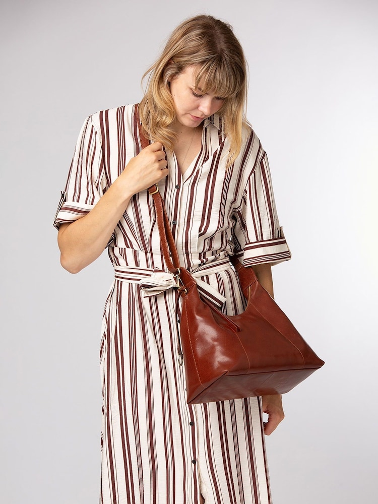 Conkca Brown 'Poppy' Leather Shoulder Bag - Image 2 of 6 Conkca Brown 'Poppy' Leather Shoulder Bag - Image 2 of 6