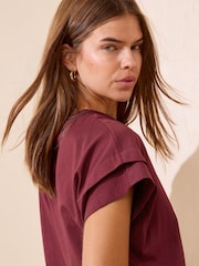 Friends Like These Aubergine Purple Tuck Detail T-Shirt - Image 2 of 4