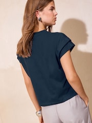 Friends Like These Navy Tuck Detail T-Shirt - Image 4 of 5