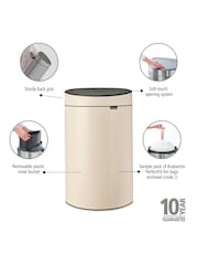 Brabantia Cream New 40L Touch Bin - Image 4 of 4