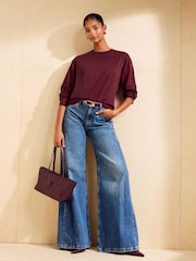 Friends Like These Aubergine Purple Long Sleeve Boxy T-Shirt - Image 3 of 6