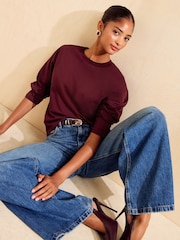Friends Like These Aubergine Purple Long Sleeve Boxy T-Shirt - Image 4 of 6