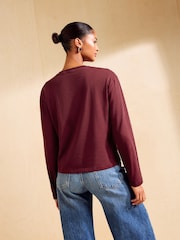 Friends Like These Aubergine Purple Long Sleeve Boxy T-Shirt - Image 5 of 6